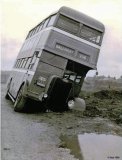 Ballingry Bus sinks in mud 1958. Copyright Walter Burt